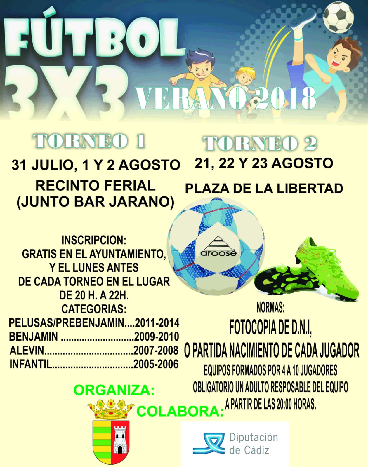 TORNEOS FUTBOL 3X3 VERANO 2018